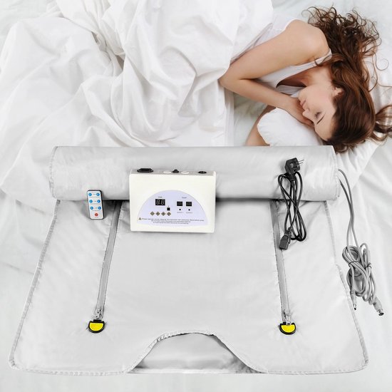 Eszenzics™ Warmtedeken - Infrarood deken - Elektrische Sauna deken - 180x80 cm - Waterproof - Fibromyalgie - Veilig in gebruik - Afstandsbediening - Grijs - Pijnverlichting
