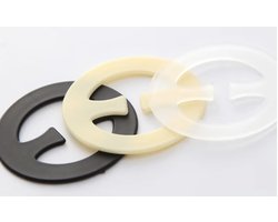 Ronde bh clips - bra buckles - houders - band clips - onzichtbare beha gesp - set van 3 - zwart - transparant - nude - IXEN