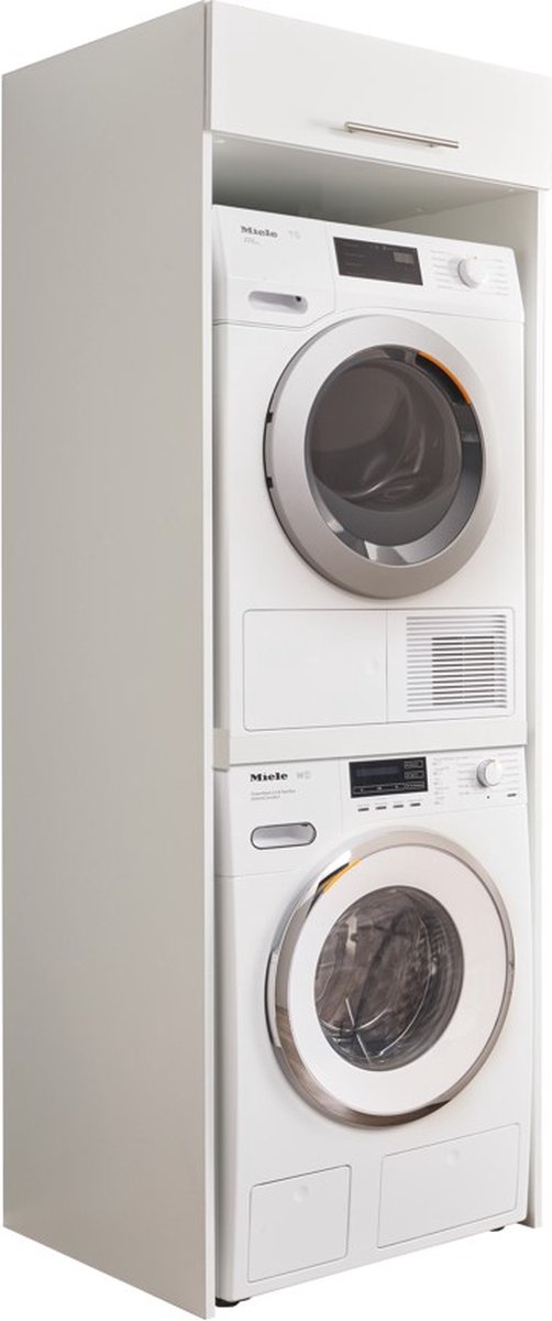 Interiax WASHWALL 'Mary' Wasmachine Ombouwkast Wit - Ombouw Meubel voor Droogkast - Met opbergkast - 200x67.5x67.5 cm