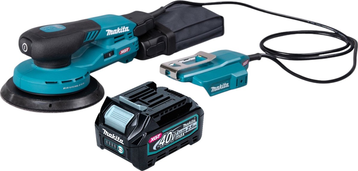 Makita BO 004 CGD1 accu excentrische schuurmachine 40 V max. 150 mm 3,0 mm slag Brushless + 1x accu 2,5 Ah - zonder oplader