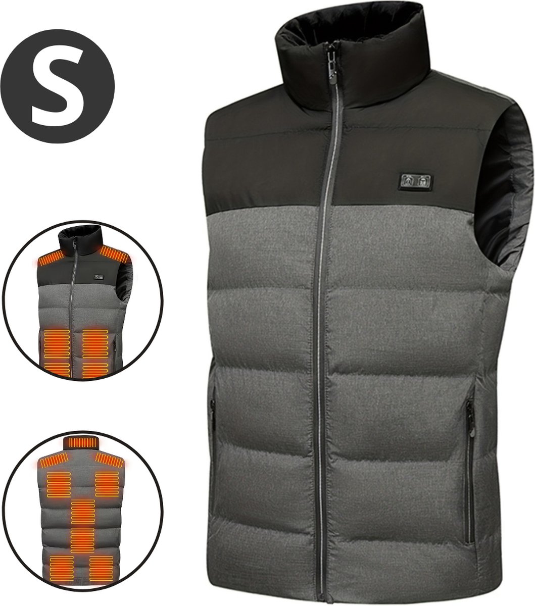 Bovista Verwarmde Bodywarmer - Heated Vest - Elektrische Bodywarmer - Jas - Oplaadbaar - Unisex - Maat S - Grijs