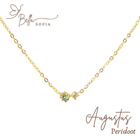 Bella Sofia - bracelet avec pierre de naissance doré - Août - bracelet pour femme plaqué or