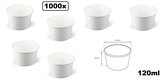 1000x IJs beker white cream 120ml wit karton- IJsbeker - schepijs softijs ijsje zomer toetje thema feest festival uitdeel