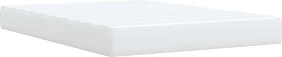 vidaXL - Sommier tapissier - avec - matelas - cuir artificiel - blanc - 160x200 - cm