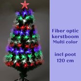 Bol.com Kerstboom met Fiber Optic Verlichting - 120 cm - Multicolor-8 Lichtfuncties- Metalen Voet-geheugen aanbieding
