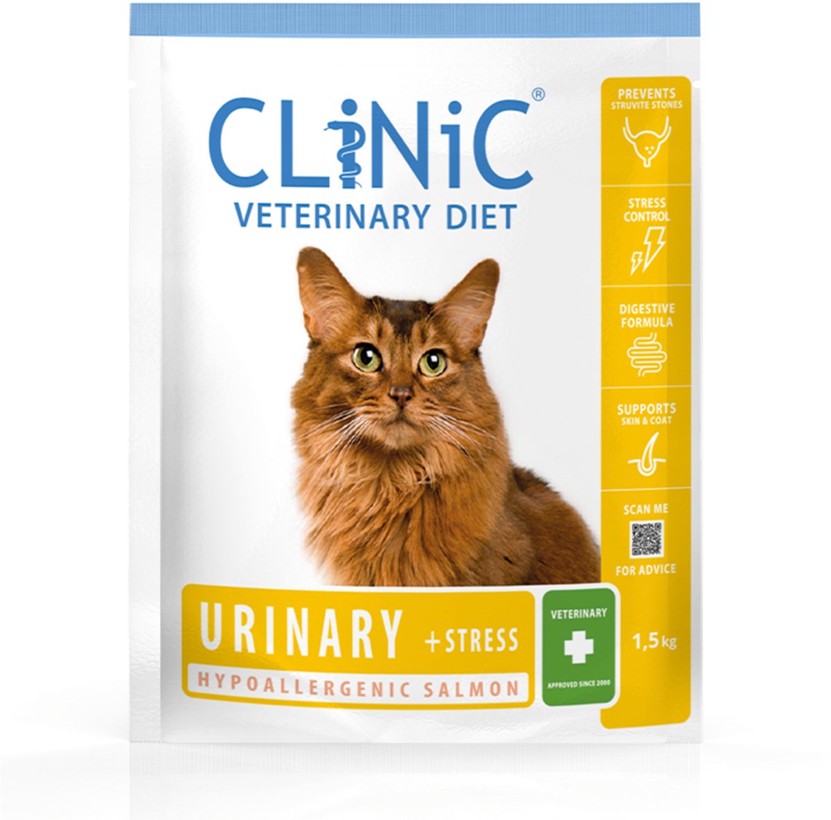 Clinic Veterinary Diet Cat Urinary + Stress Zalm - Kattenvoer - 1.5 kg