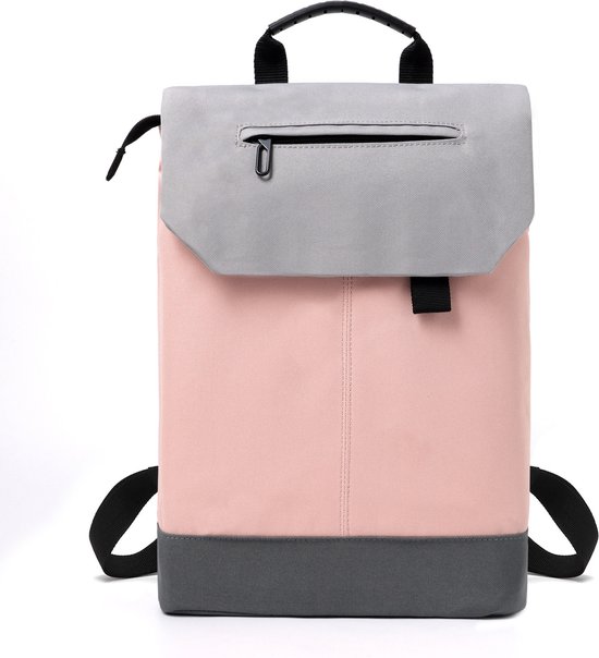 FASSIONA Rugzak - Rugzak Dames - Rugtas Meisje -Waterafstotend - met Laptopvak Tot 15.6 Inch - Schooltas - Rugzak heren - Roze - Grijs