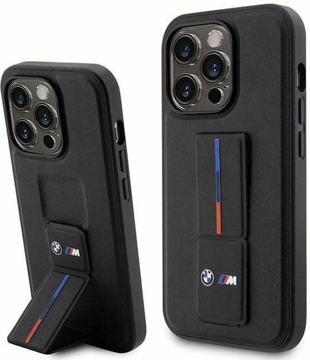 BMW M Tricolor Grip Back Case - Geschikt voor Apple iPhone 14 Pro Max (6.7") - Zwart