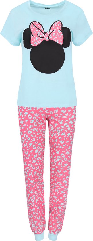 GAESHOW Damespyjama van katoen, schattige opdruk, lichte en gezellige nachtkleding met lange mouwen, zachte loungeset met zakken, S-XXL, Blauw, XL
