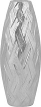 Beliani ARPAD - Decoratieve vaas - zilver - keramiek