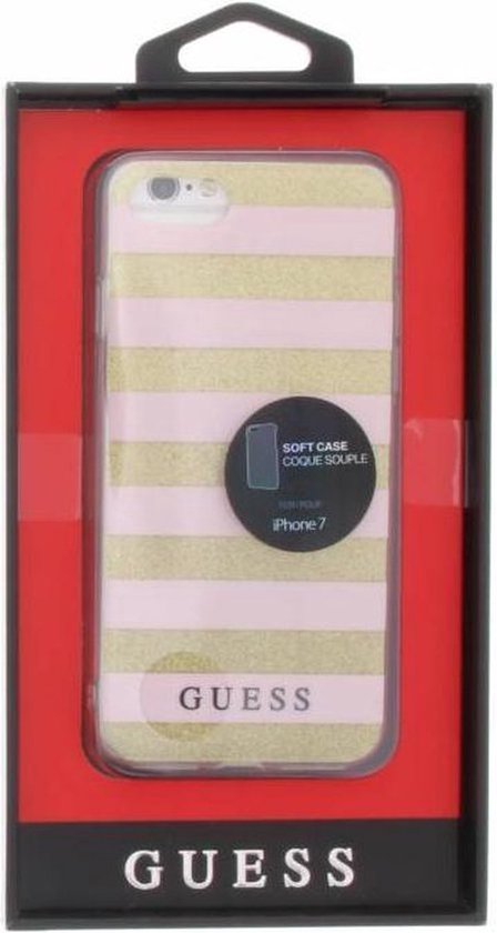 Coque Gel Guess Stripes iPhone 8/7 - Rose