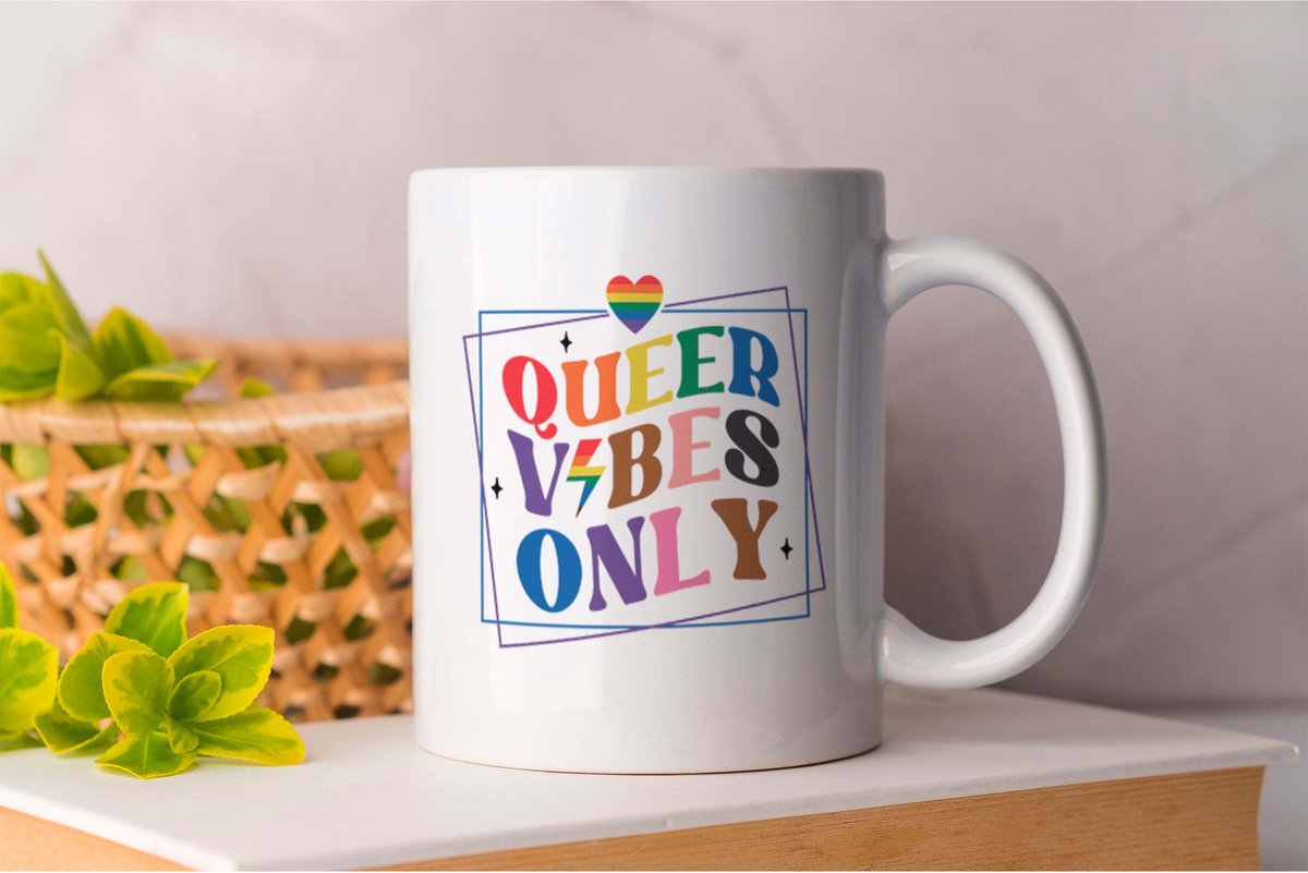 Mok Queer Vibes Only - Pride - LGBT - LGBTQ - LoveIsLove - PrideMaand - LiefdeIsLiefde - Gelijkheid
