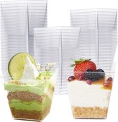 48 Herbruikbare Dessertbekers, 225ml - Stevig & Vaatwasmachinebestendig - Amuseschaaltjes Kunststof Dessertkommen voor Feestjes