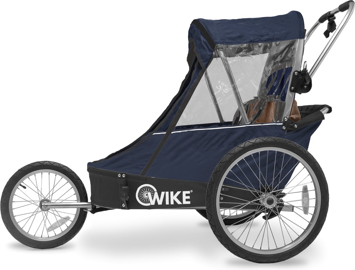 Wike Premium Double - Inclusief Wandel en Jogging Wiel - Navy/Brown