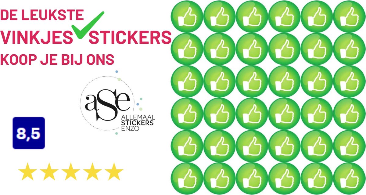 Blanco stickers fluor groen, 30mm