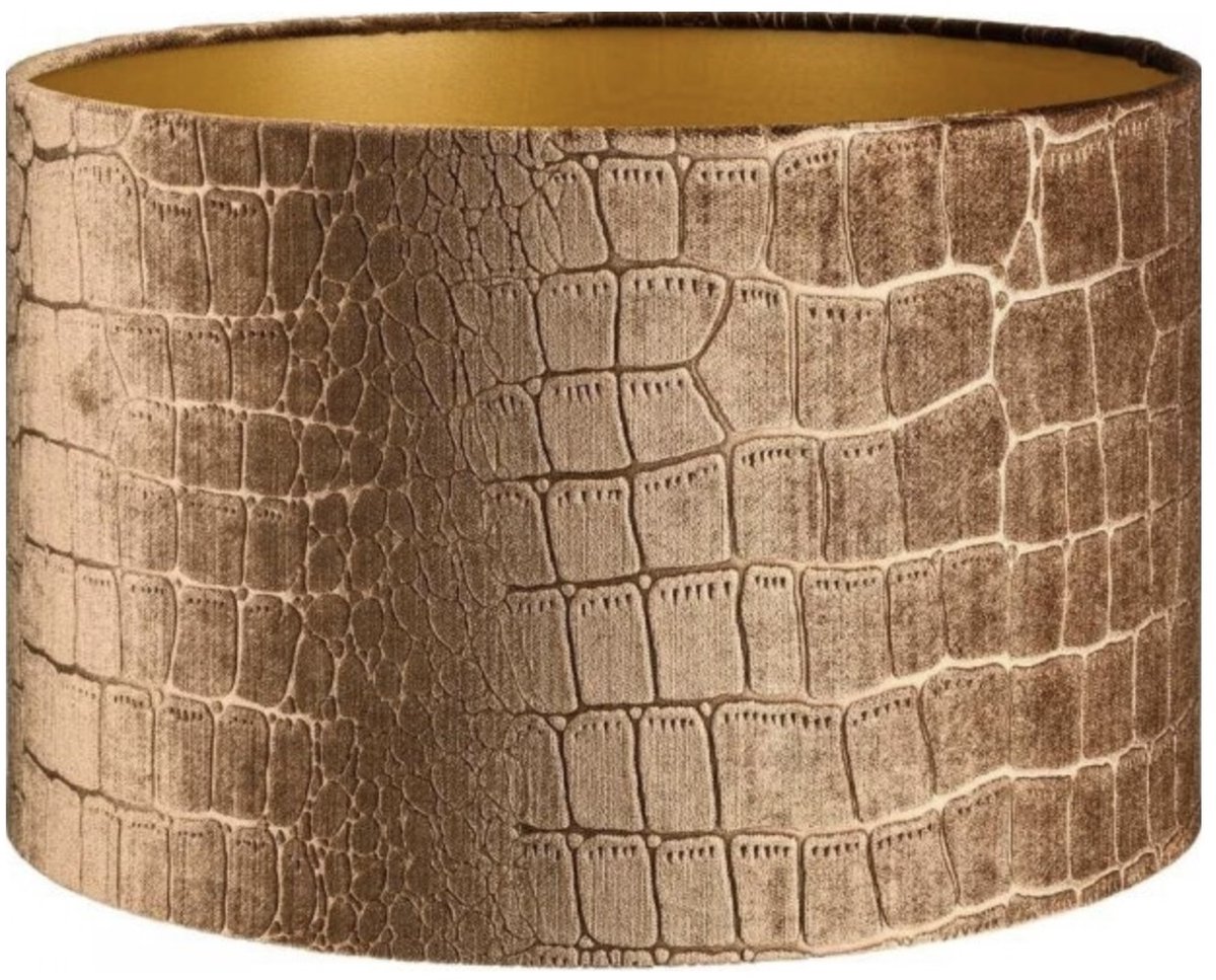 Lampenkap Cilinder Short Croco Velvet Brons Goud Ø 40cm