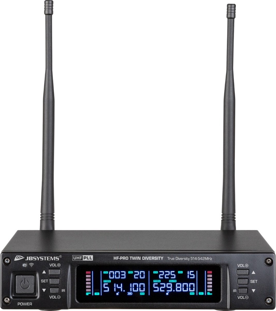 JB Systems HF-PRO Twin Diversity dubbele draadloze Microfoon ontvanger