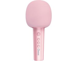 foto van Qware - karaoke microfoon roze - Speaker - Bluetooth - 4 magic voice standen - Oplaadbaar