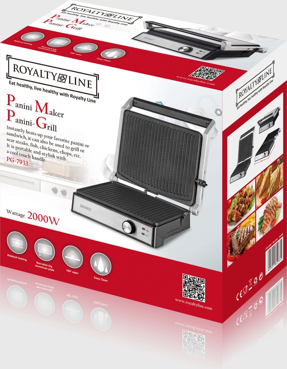 Royalty Line PG7933 Tosti Apparaat XL Voor 4 Tosti's thumbnail 6