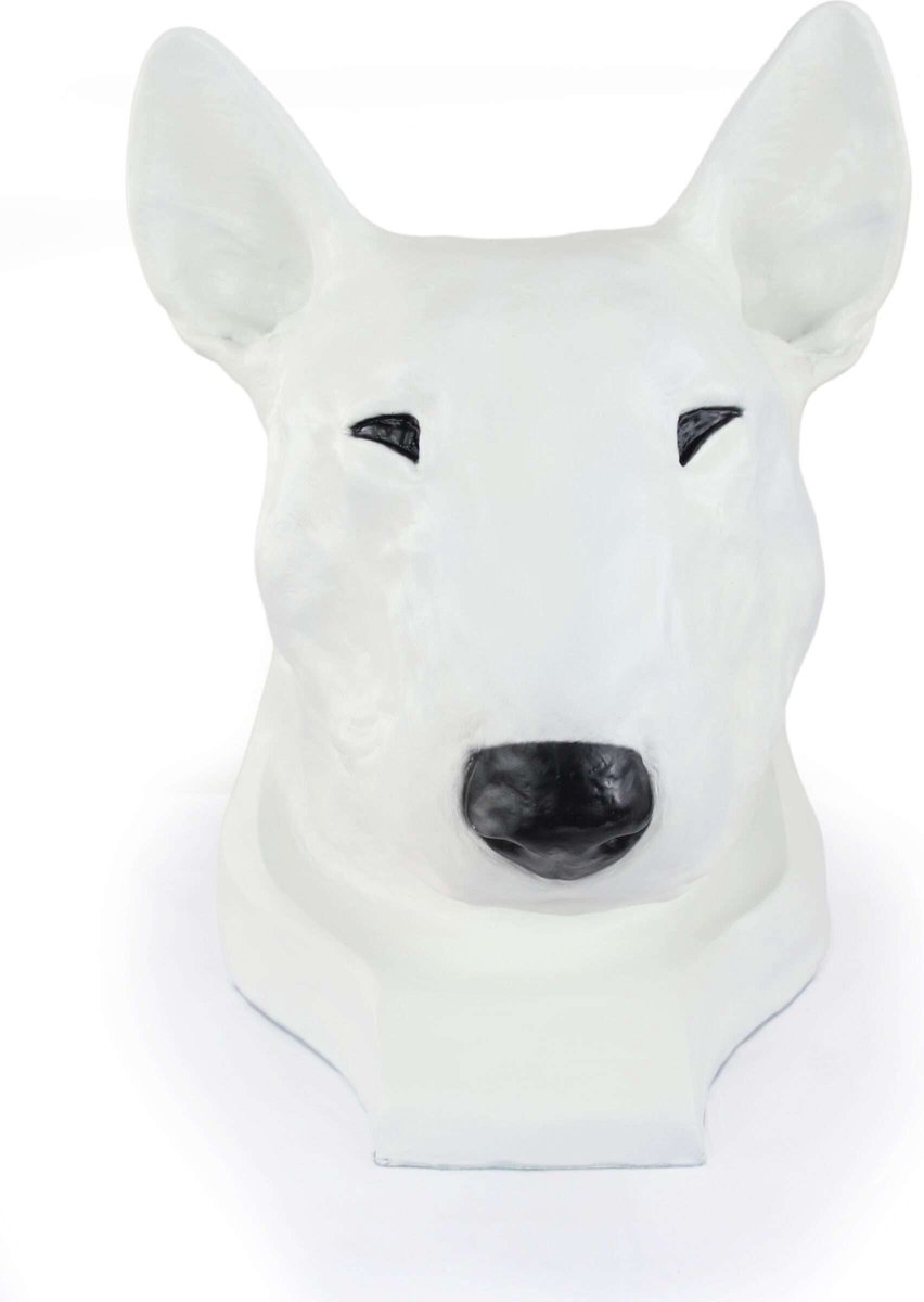 Bull Terrier urn en tuinbeeld - grote hondenkop voor as van je hond