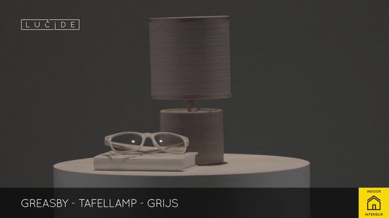 Lucide GREASBY - Lampe de table - Ø 14 cm - 1xE14 - Gris