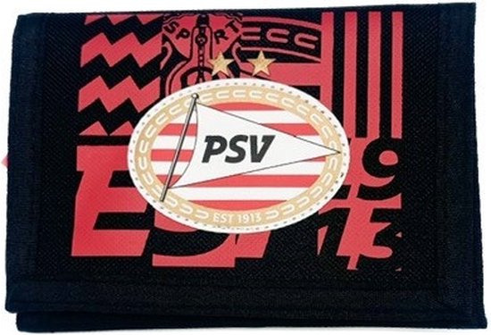 PSV Portemonnee Blokken Zwart Rood