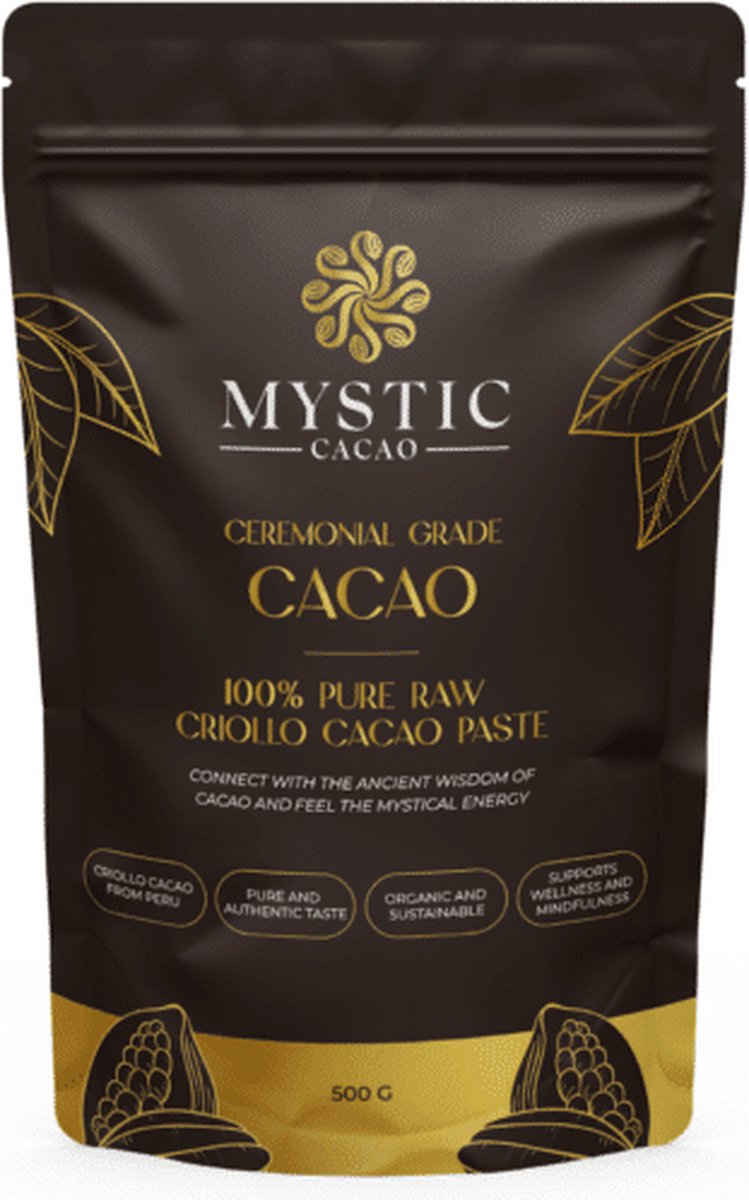 Goedkoopste Cacao pasta Criollo Raw Bio – Ceremonial Grade (Mystic Cacao) 500 gram