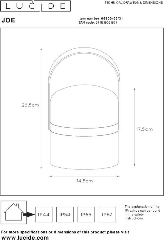Lucide JOE - Oplaadbare Tafellamp Binnen/Buiten - Accu/Batterij - Ø 14,5 cm - LED Dimbaar - 1x3W 3000K - IP44 - Wit - Japandi