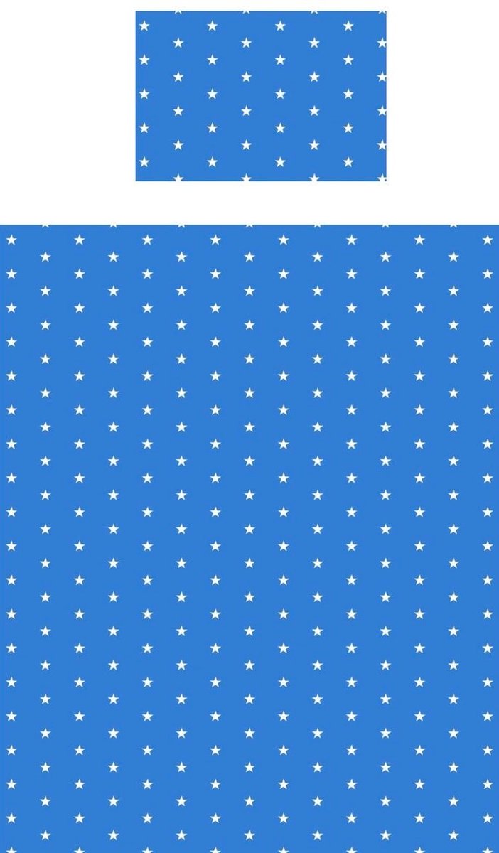 Peuter / junior hoeslaken set met kussensloop blauw met witte sterren / sterretjes (stars) 70 x 140 cm (beddengoed kinderkamer / slaapkamer, cadeau idee Sint & Kerst!)