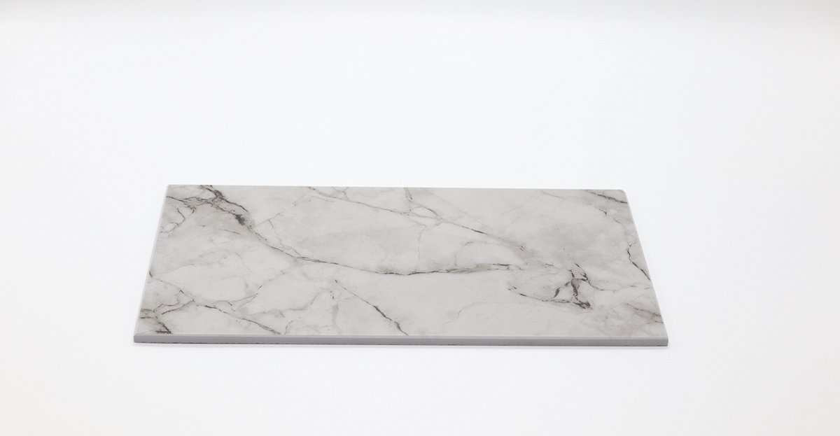 LuxuryQuarry Snijplank Wit Marmerlook Keramiek - 30 x 15 cm - Kaasplank - Tapasplank - Serveerplank