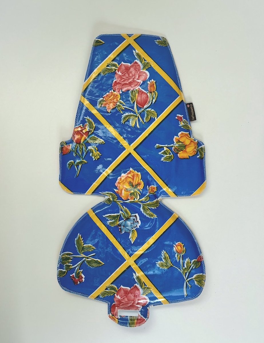 Blue flowers kussen inlay voor de bobike maxi fietsstoel - blue flowers - waterafstotend - bobike maxi - fietsaccessoires