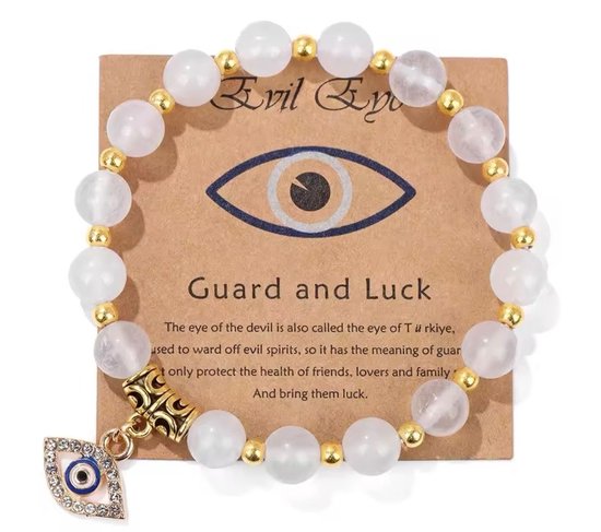 Akyol - Evileye kralenarmband – evil – eye – blauwe evileye – armband– unisex – geluk – bescherming – boze oog ketting - turkse oog - nazar - cadeau voor vriendin - blauwe oog armband – vrienden armband