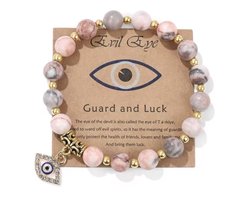 Akyol - Evileye kralenarmband – evil – eye – blauwe evileye – armband– unisex – geluk – bescherming – boze oog ketting - turkse oog - nazar - cadeau voor vriendin - blauwe oog armband – vrienden armband