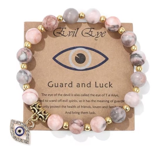Akyol - Evileye kralenarmband – evil – eye – blauwe evileye – armband– unisex – geluk – bescherming – boze oog ketting - turkse oog - nazar - cadeau voor vriendin - blauwe oog armband – vrienden armband