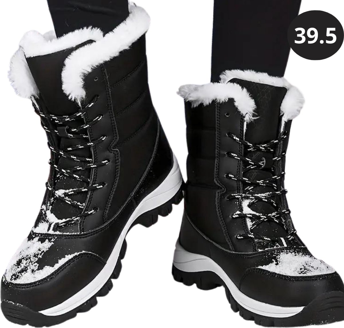 Livano Snowboots Sneeuwschoenen Sneeuwboots Dames Wintersport Ski Skischoenen – 39.5 Hoog Zwart