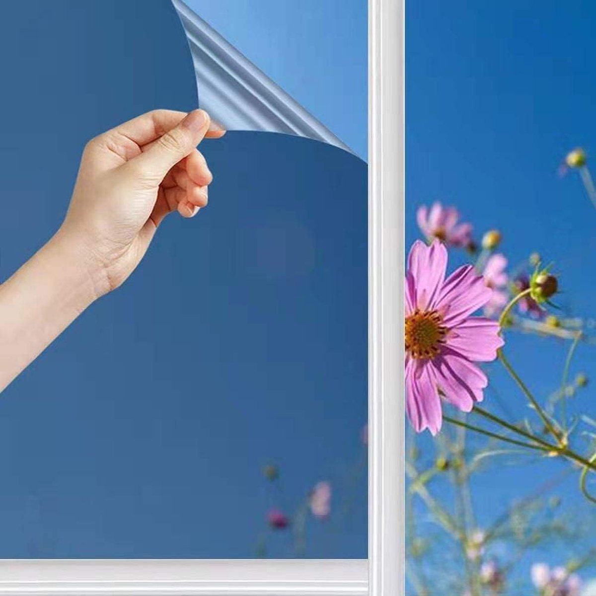 Solacis Privacy Folie Raam - Raamfolie - Folie Raam - Zichtwerend - Anti Inkijk Raamfolie - Must have voor uw privacy! zilver