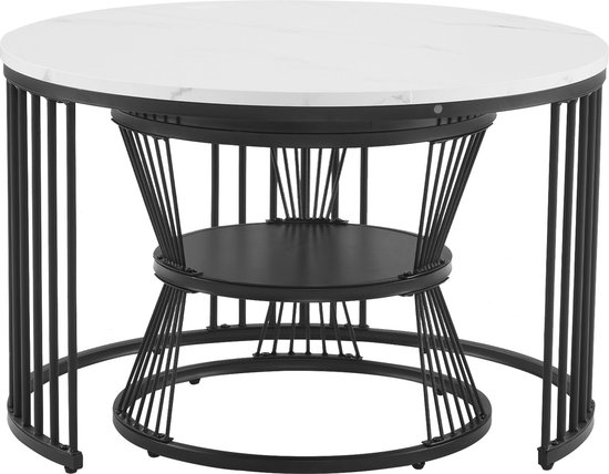 Salontafel set van 3 Olivia zwart metaal van Moods collection kopen Salontafel set van 3 Olivia zwart metaal van Moods collection kopen