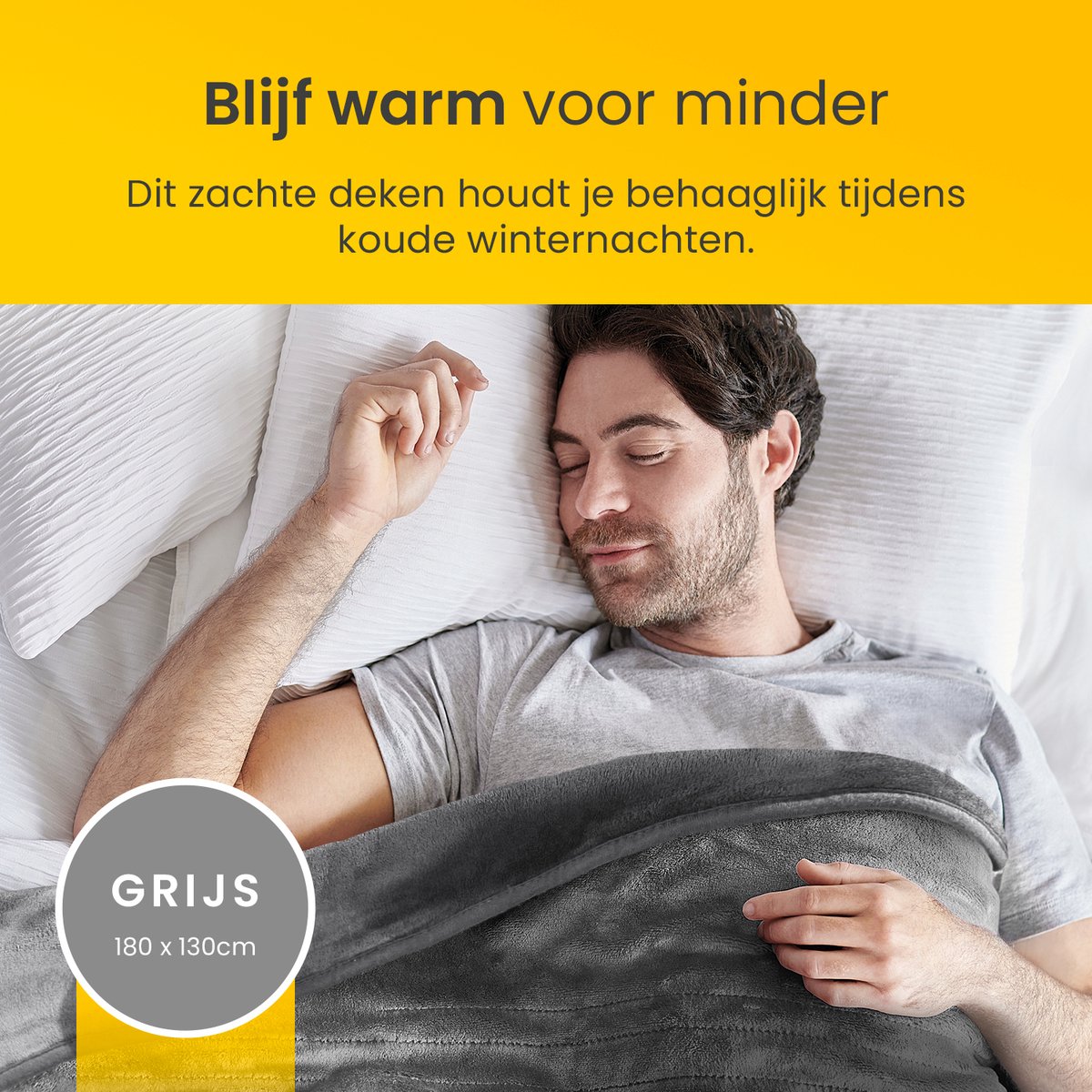 Cosi Home – Luxe Elektrische Deken – 180 x 130 cm Warmtedeken met 10 Warmtestanden, 10-Uurs Timer en Oververhittingsbeveiliging – Machinewasbaar – Grijs – foto 7