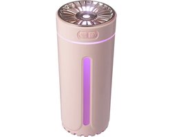 Aroma Diffuser 300ML - USB Humidifier - Luchtbevochtiger Met ultrasone - Roze met led-verlichting - Voor kantoor, thuis, in de auto