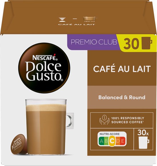 Nescafé Dolce Gusto capsules Café au Lait - 90 koffiecups voor 90 koppen koffie