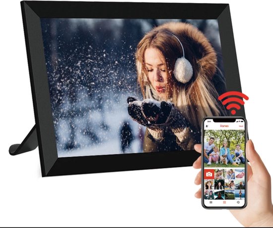 Digitale Fotolijst met Frameo app - Wifi Fotolijst horizontaal en verticaal - 10 inch Digitale Fotokader - Touch Screen - HD+ Vaderdag