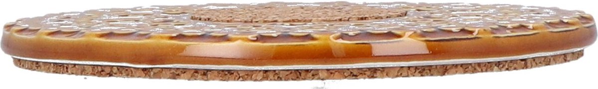 Duro Ceramics - Pannenonderzetter kurk honingbruin 17cm - Pannenonderzetters
