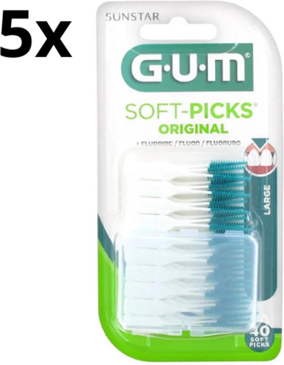 Goedkoopste GUM Soft-Picks Original Large - 5 x 40 stuks - Voordeelverpakking
