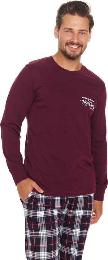 Doctor Nap Pyjama Homme Manches Longues Pantalon Long Hiver Noël Assorti Famille Famille Together Bordeaux PMB.7101 S