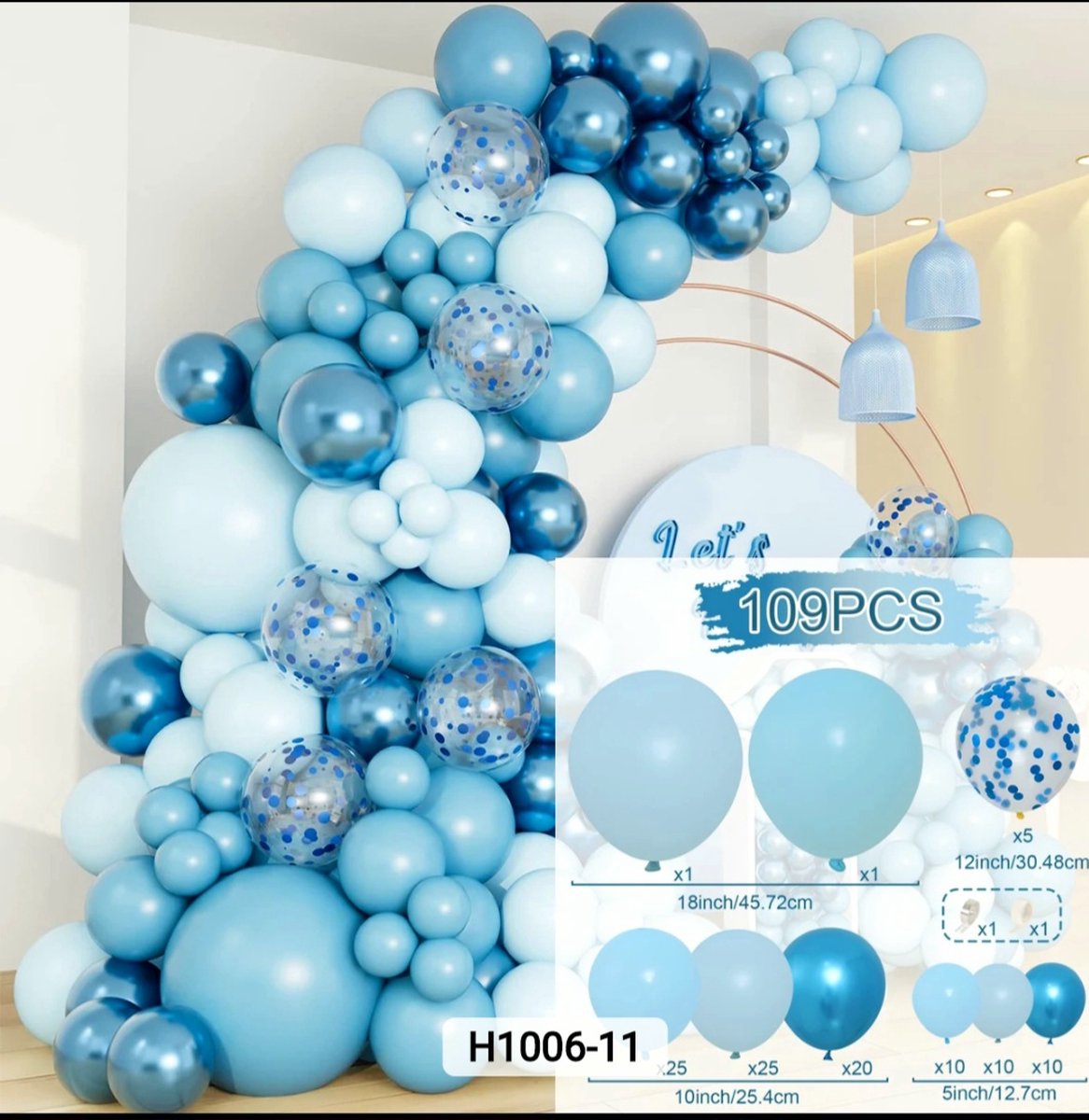Feestversiering Ballonnen Pakket/ Blauw/ 109 Delig/ Zelf Maken Set/ Feestje Pakket/ Ballonnen Slinger/ Luxe Complete Set/ Foto Zone/Party Decoratie Set/ Feestartikele/ Verjaardag/ Gender Reveal/ Huwelijk/ Baby Shower/ Kinderen en Volwassenen…1 Pakket
