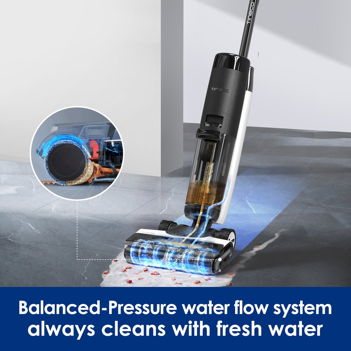 Tineco Floor One S7 Flashdry Pet - Vloerreiniger - draadloos - Stofzuigt en dweilt en droogt harde vloeren tegelijkertijd - 40 min accuduur – foto 3