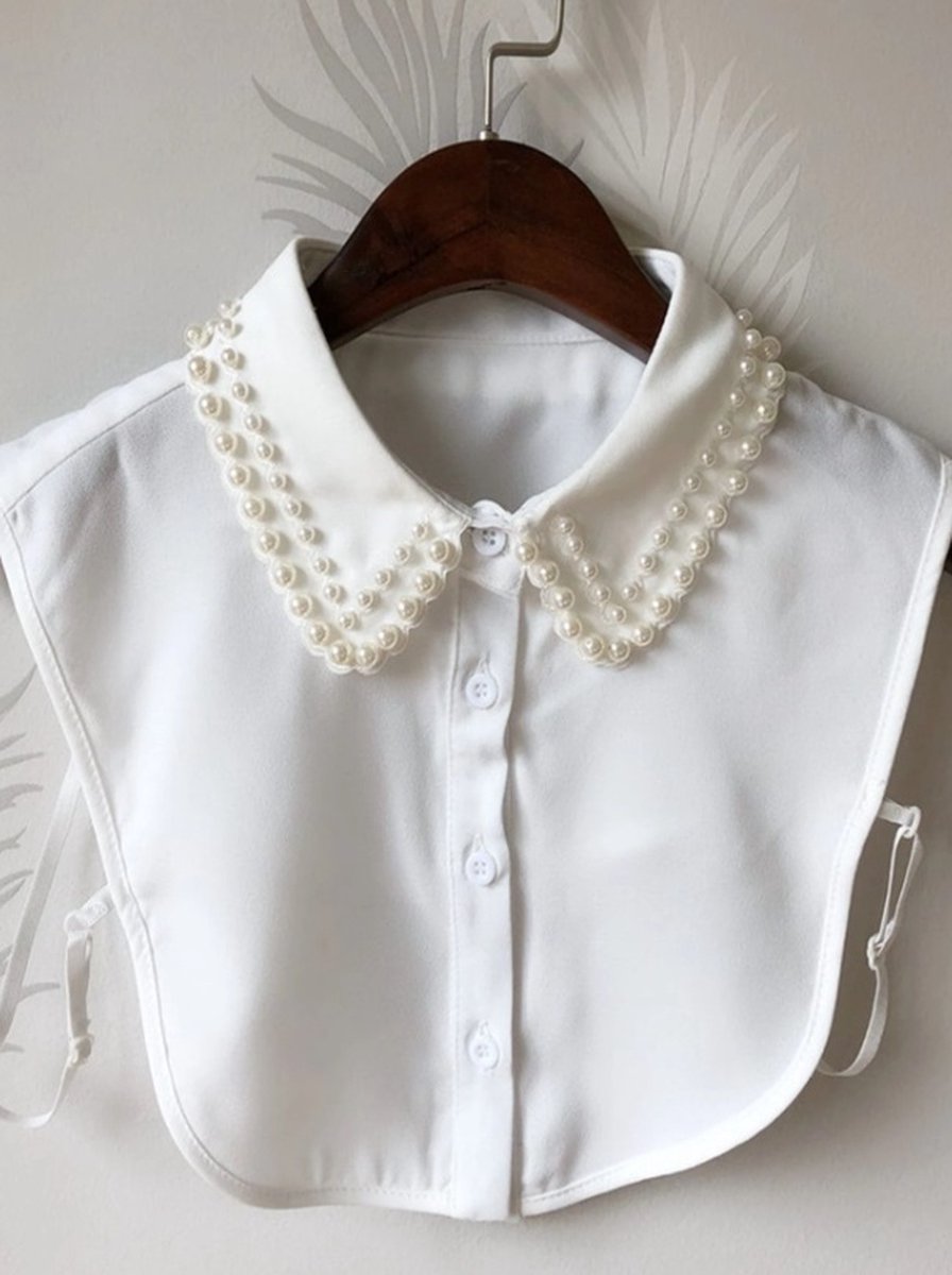 Blousekraag - blousekraag voor dames - los kraagje voor ergens onder - ronde kraag - kleding - losse kraag - kraag - one size - kraagjes - overhemdkraag - afneembare kraag - nep los kraagje - wit kraagje - verstelbaar
