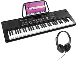 MAX KB15 Keyboard set met koptelefoon en bladmuziekhouder – Perfect voor beginners – Oplaadbare accu