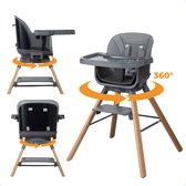 Bol.com ComfyKidz® 360° Draaibare Kinderstoel met houten poten - Kinderstoeltje voor Peuter - voor kinderen van 6-36 maanden - K... aanbieding