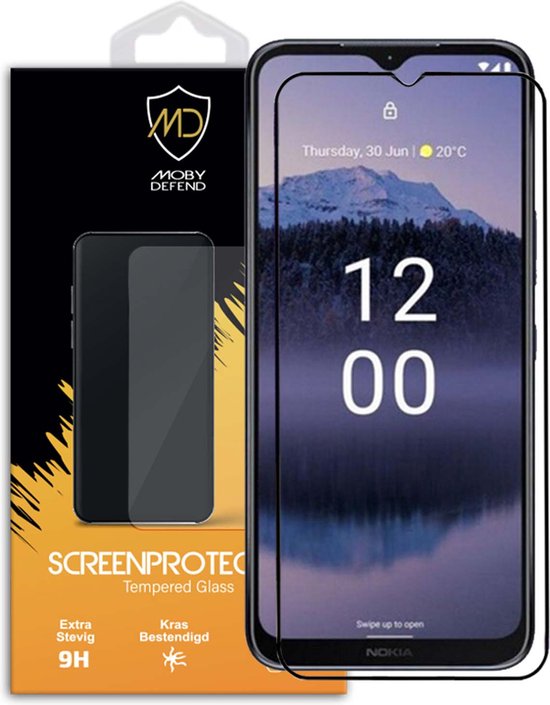 Protecteur d'écran Nokia G11 Plus - MobyDefend Économiseur Glas trempé - Rebords noirs - Protecteur d'écran - Plaque de verre adapté pour Nokia G11 Plus